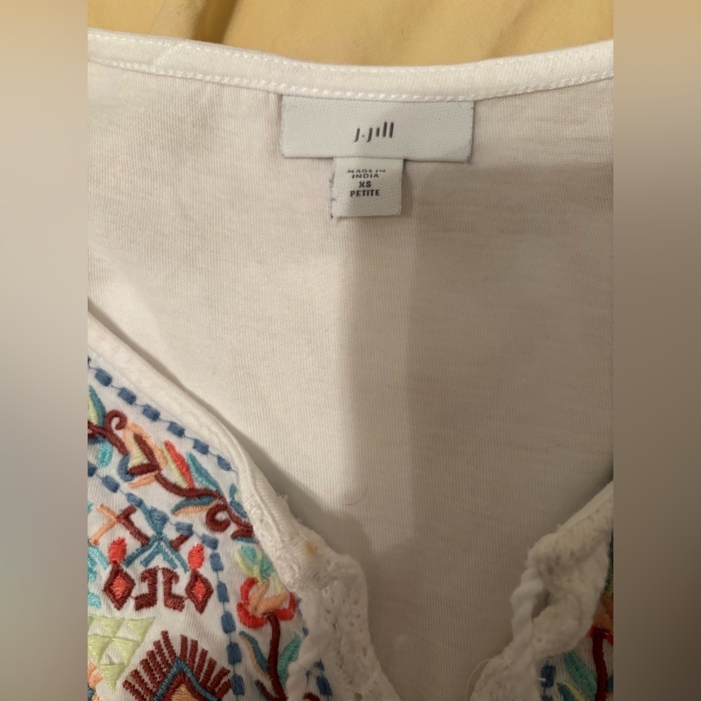 J.Jill embroidered sleeveless top XS - Picture 5 of 9